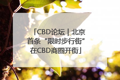 CBD论坛｜北京首条“限时步行街”在CBD商圈开街